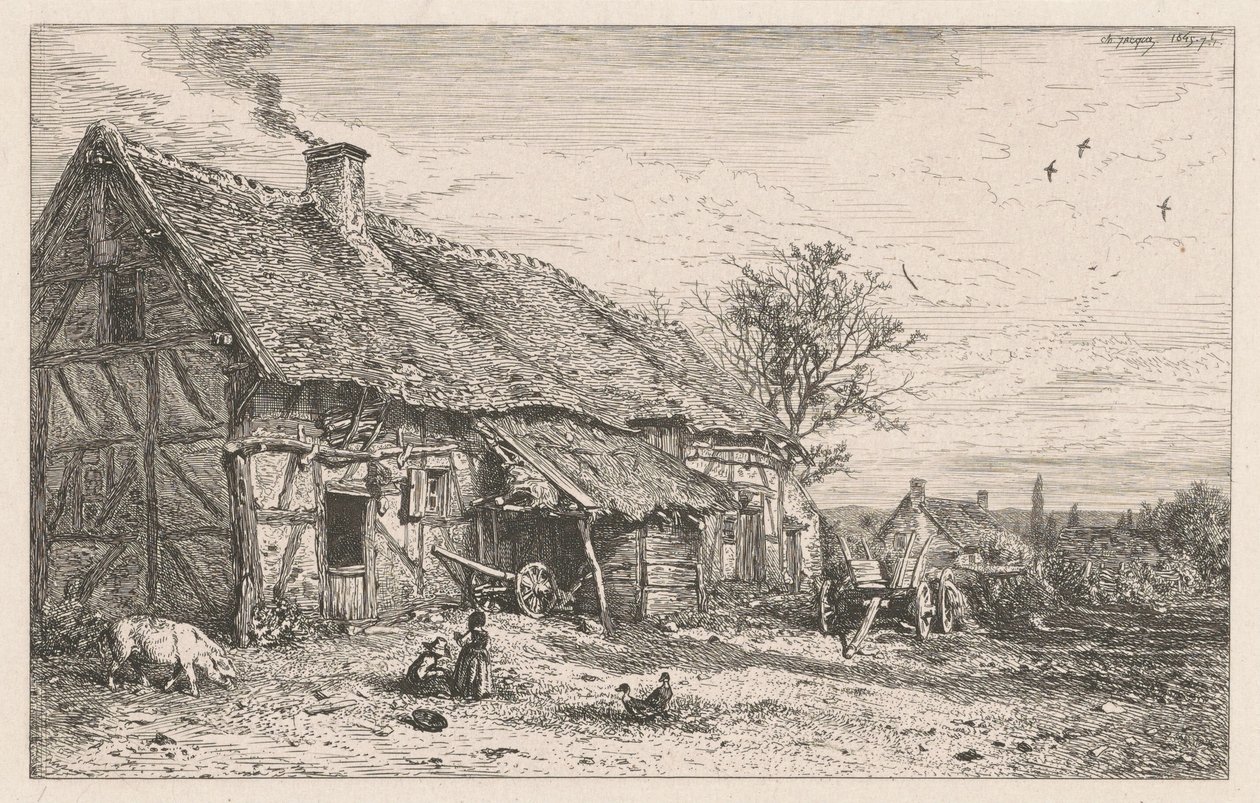 Dom chłopski autorstwa Charles Emile Jacque