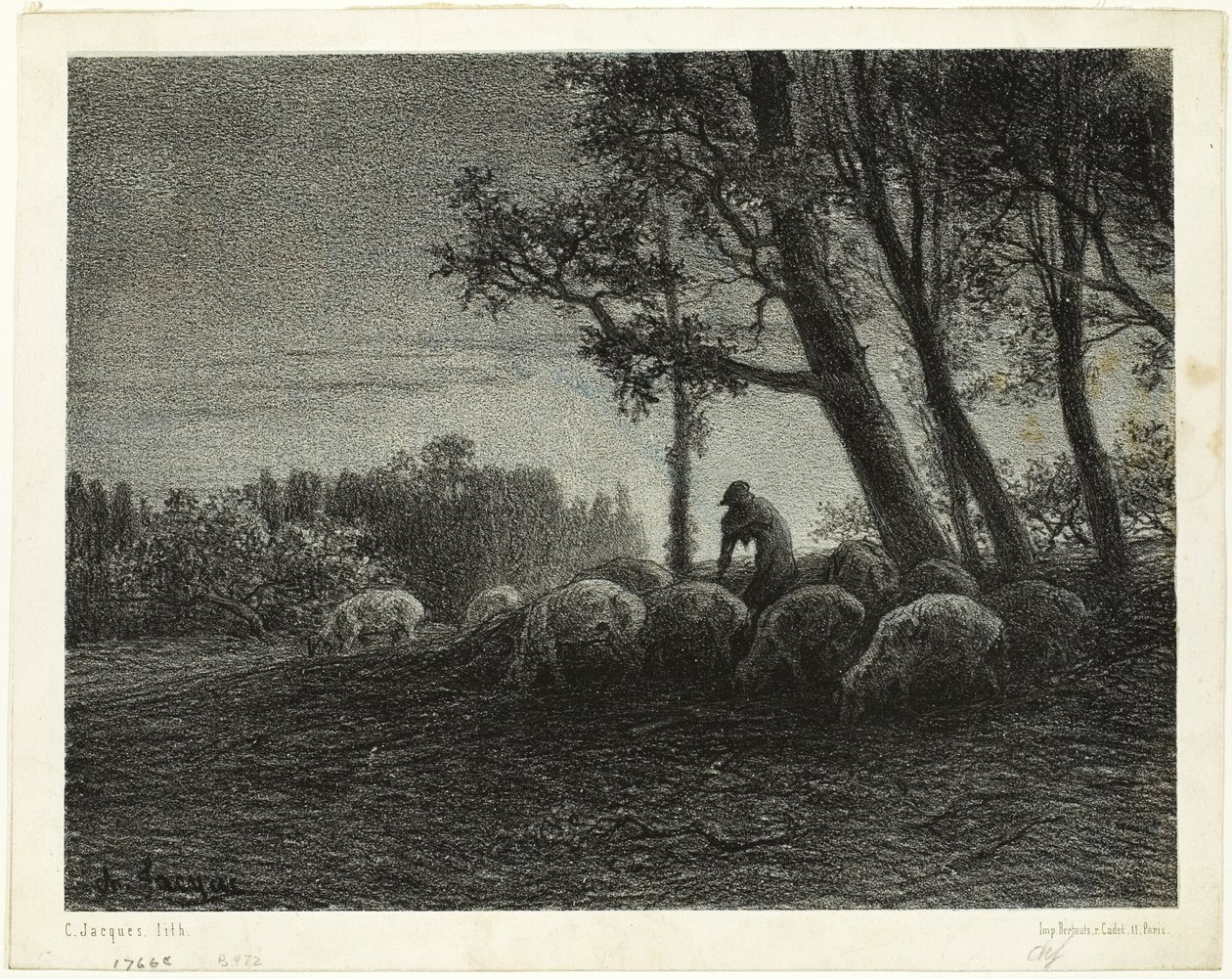 Poetycki Zmierzch autorstwa Charles Emile Jacque