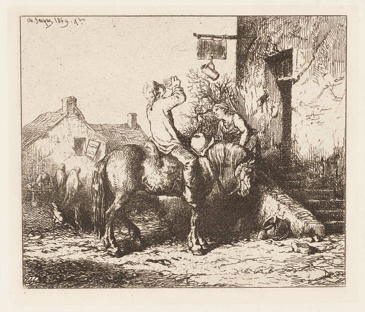 Drzwi do karczmy autorstwa Charles Emile Jacque