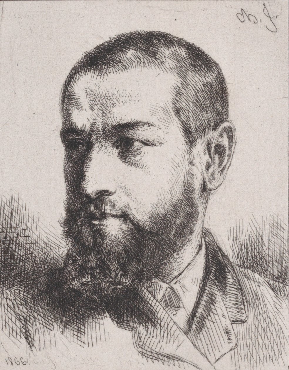 Portret J.J. Guiffreya, 1866. autorstwa Charles Emile Jacque