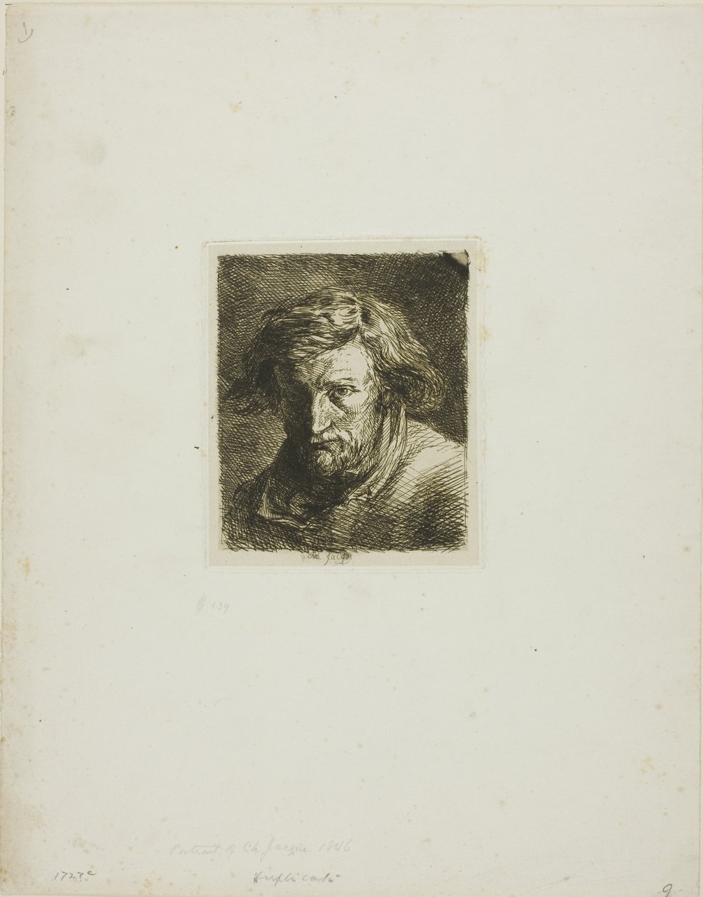 Portret artysty autorstwa Charles Emile Jacque