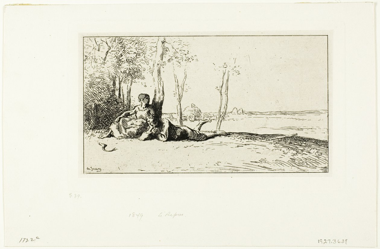 Żniwiarze w spoczynku autorstwa Charles Emile Jacque