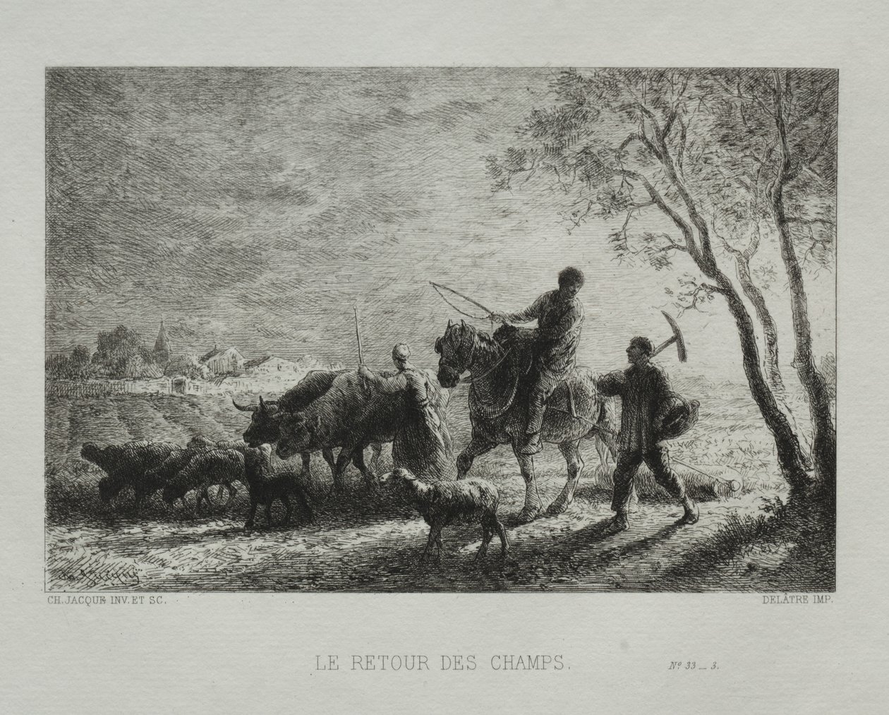 Powrót z pól. autorstwa Charles Emile Jacque