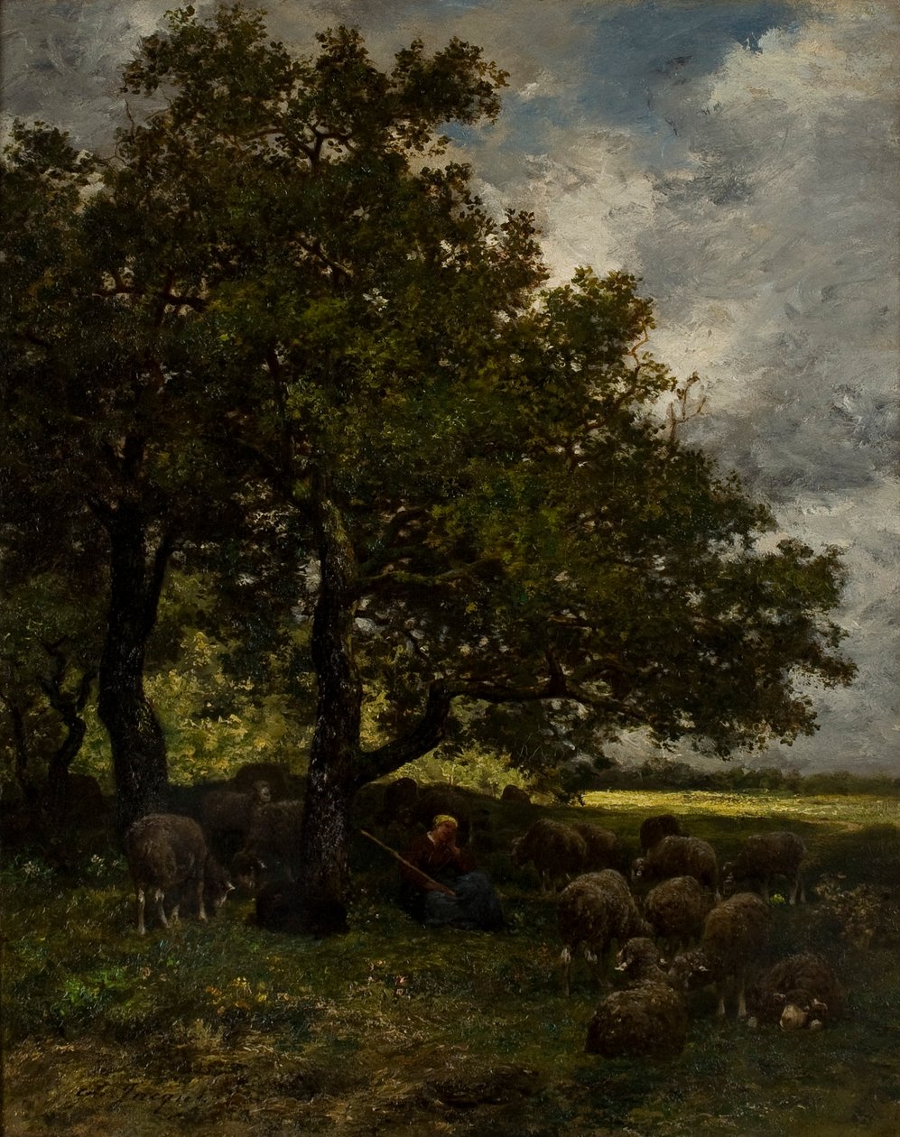 Krajobraz wiejski autorstwa Charles Emile Jacque