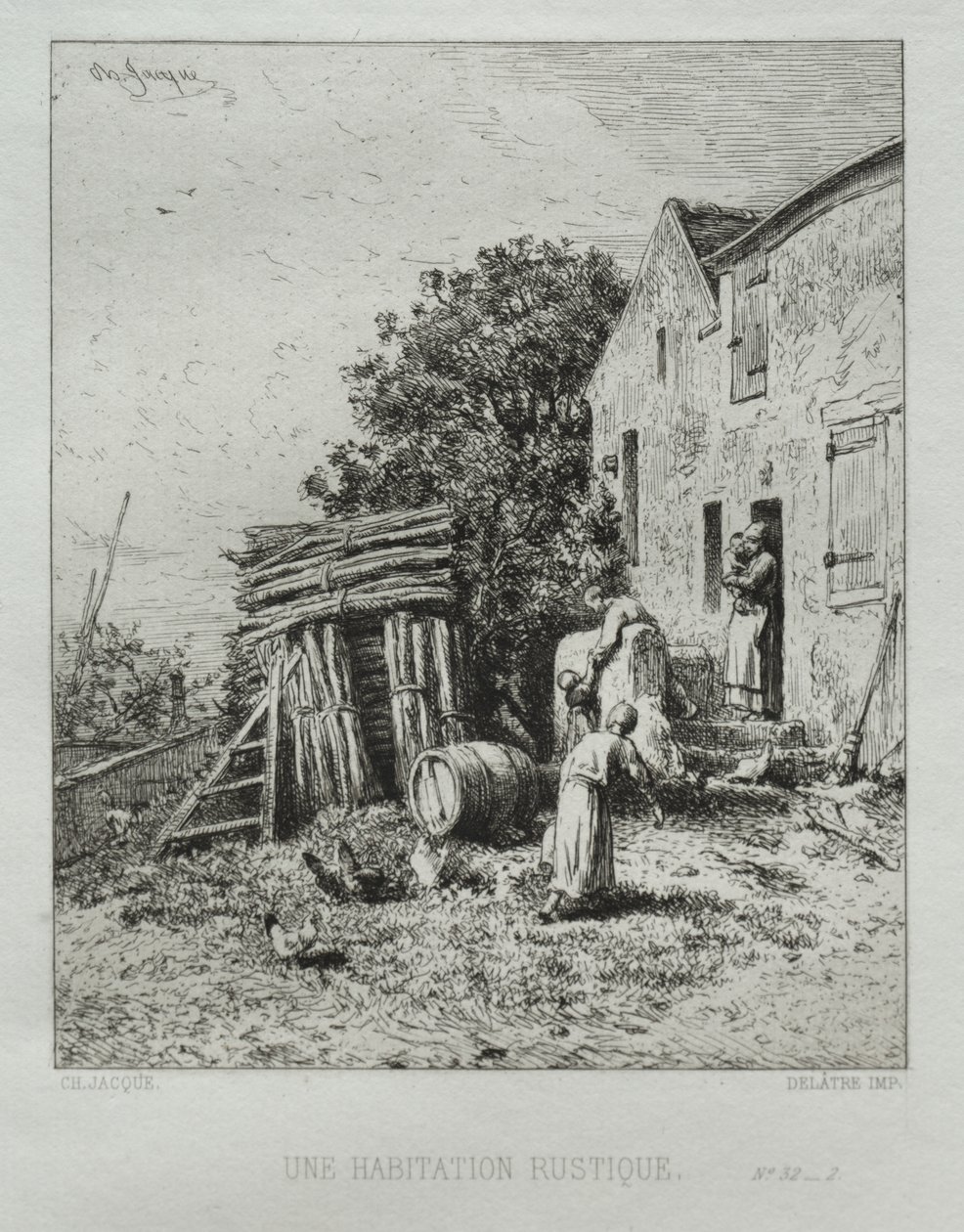 Rustykalny Dom autorstwa Charles Emile Jacque