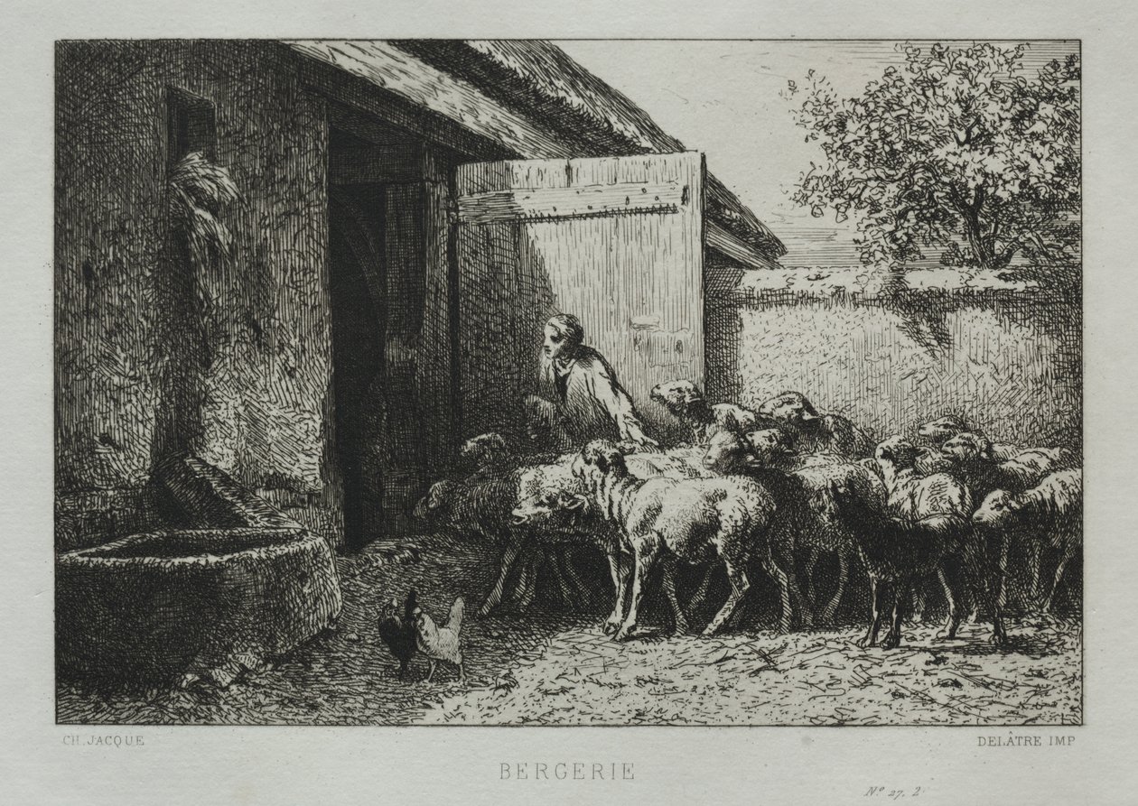 Owczarnia autorstwa Charles Emile Jacque