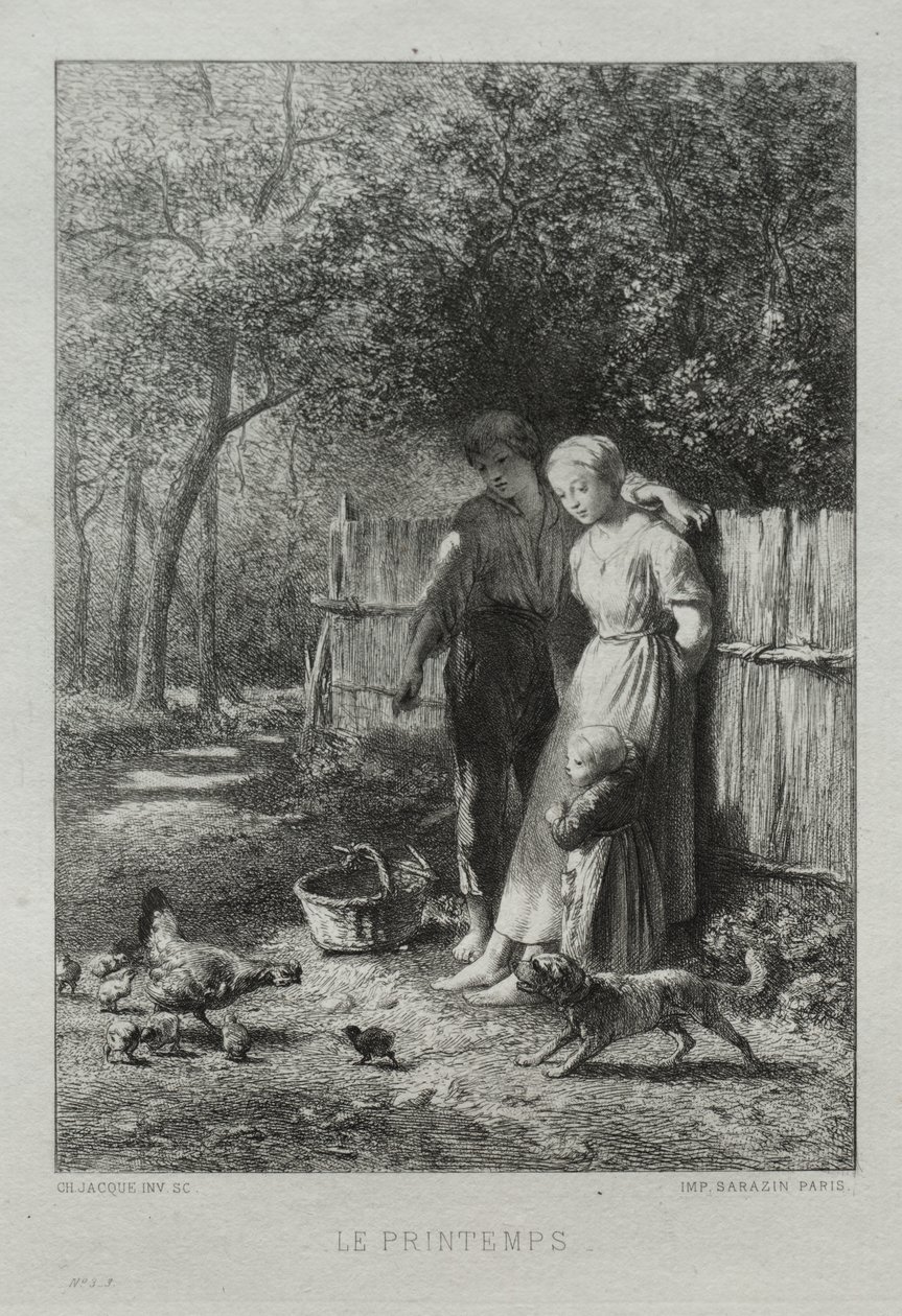 Wiosna autorstwa Charles Emile Jacque