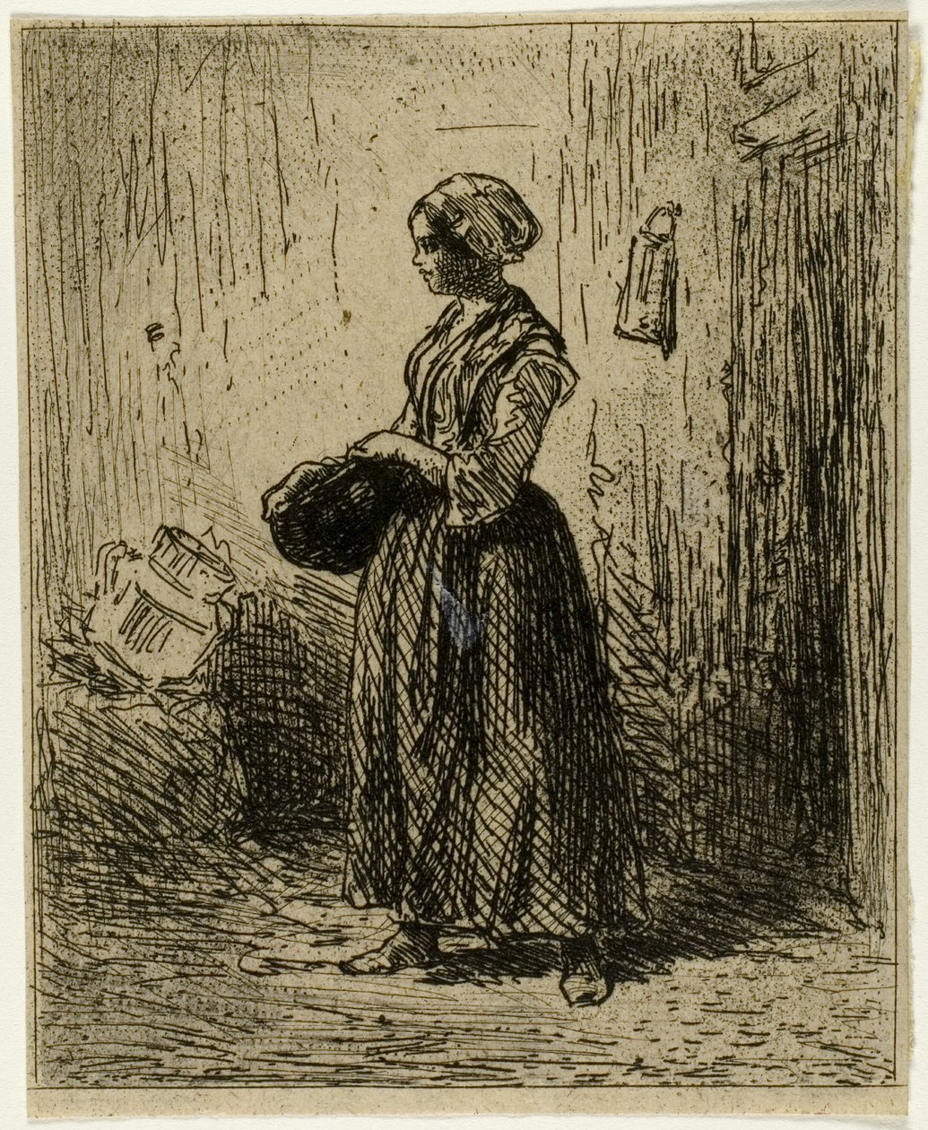 Stojąca wieśniaczka autorstwa Charles Emile Jacque
