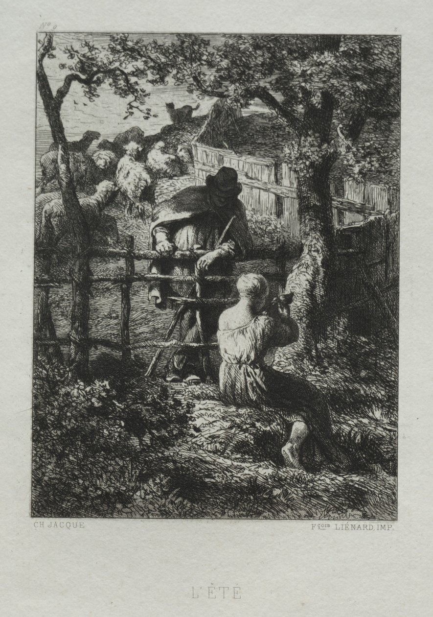 Letni dzień. autorstwa Charles Emile Jacque