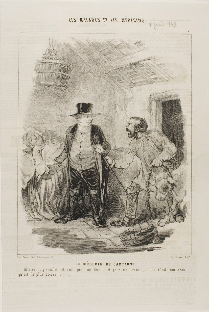 Wiejski Doktor (tablica 13) autorstwa Charles Emile Jacque