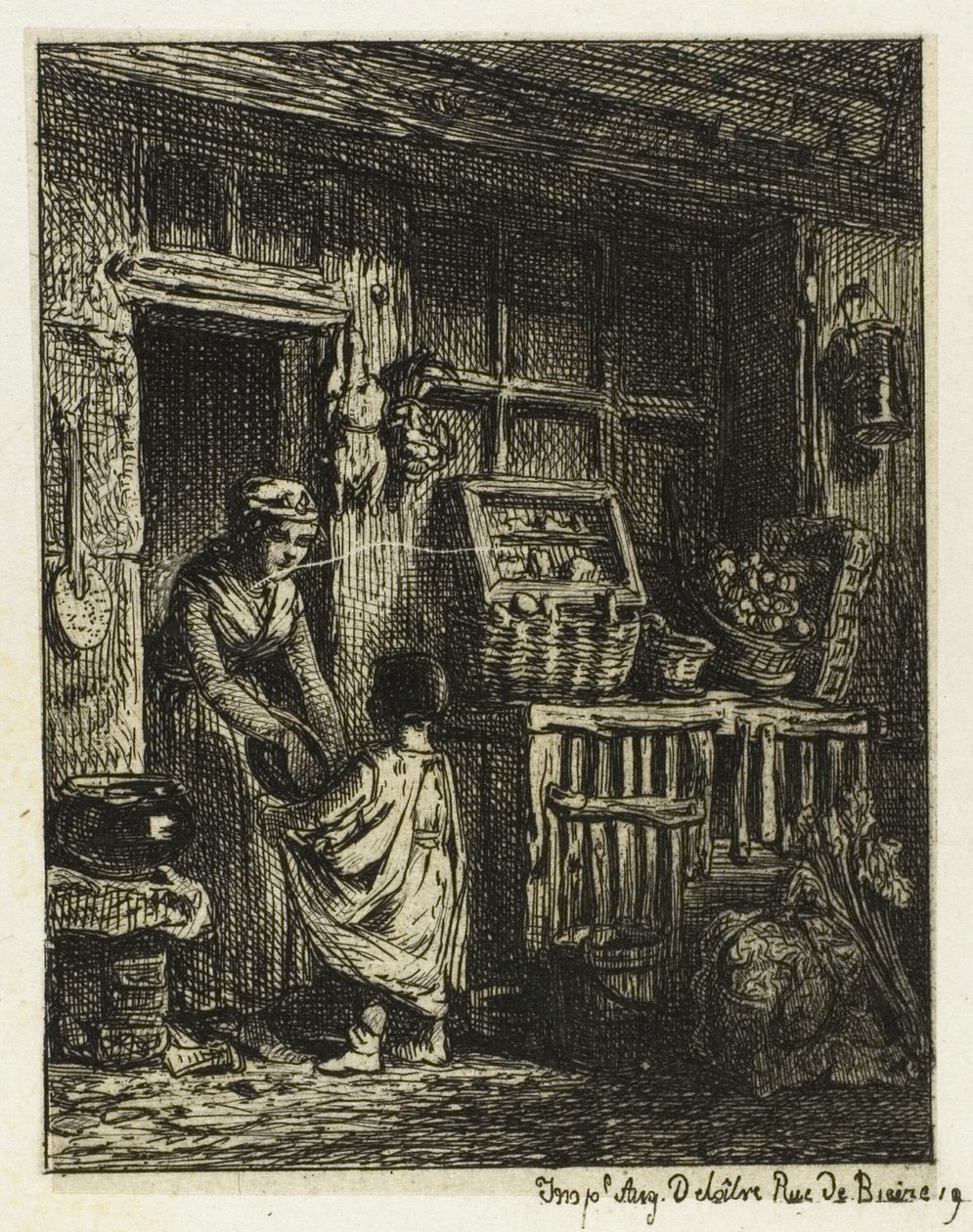 Handlarz Owocami i Dziecko autorstwa Charles Emile Jacque