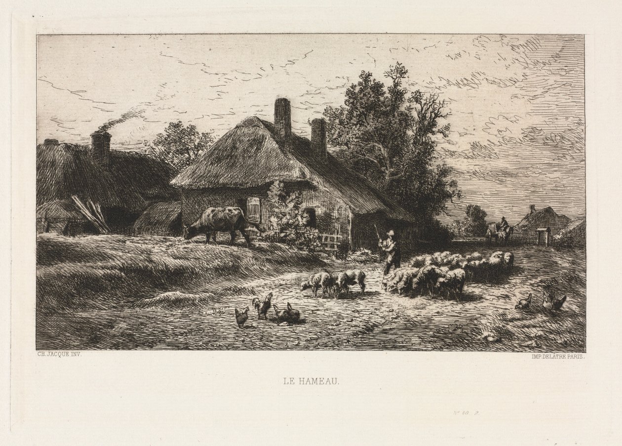 Wioska. autorstwa Charles Emile Jacque