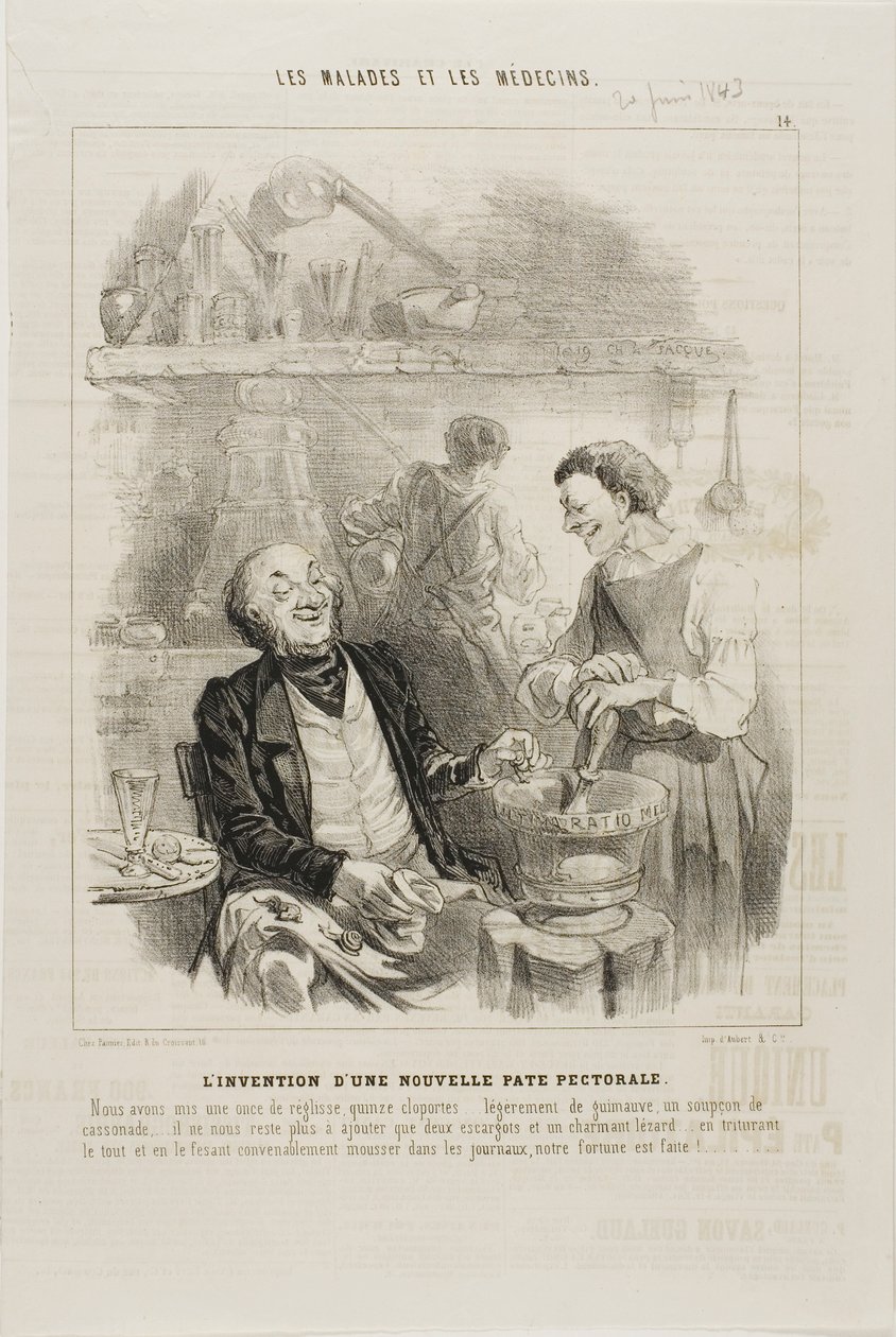 Wynalezienie nowego eliksiru do skrzyni (płyta 14) autorstwa Charles Emile Jacque