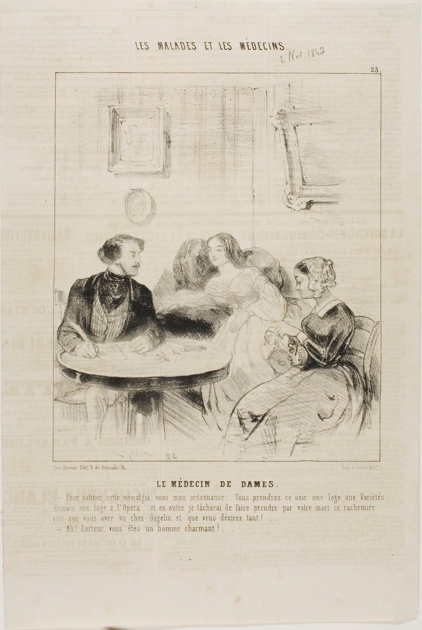 Lekarz dla kobiet (płytka 23) autorstwa Charles Emile Jacque