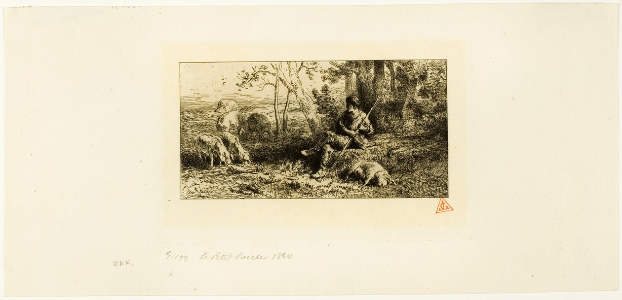 Mała świnia-opiekun autorstwa Charles Emile Jacque