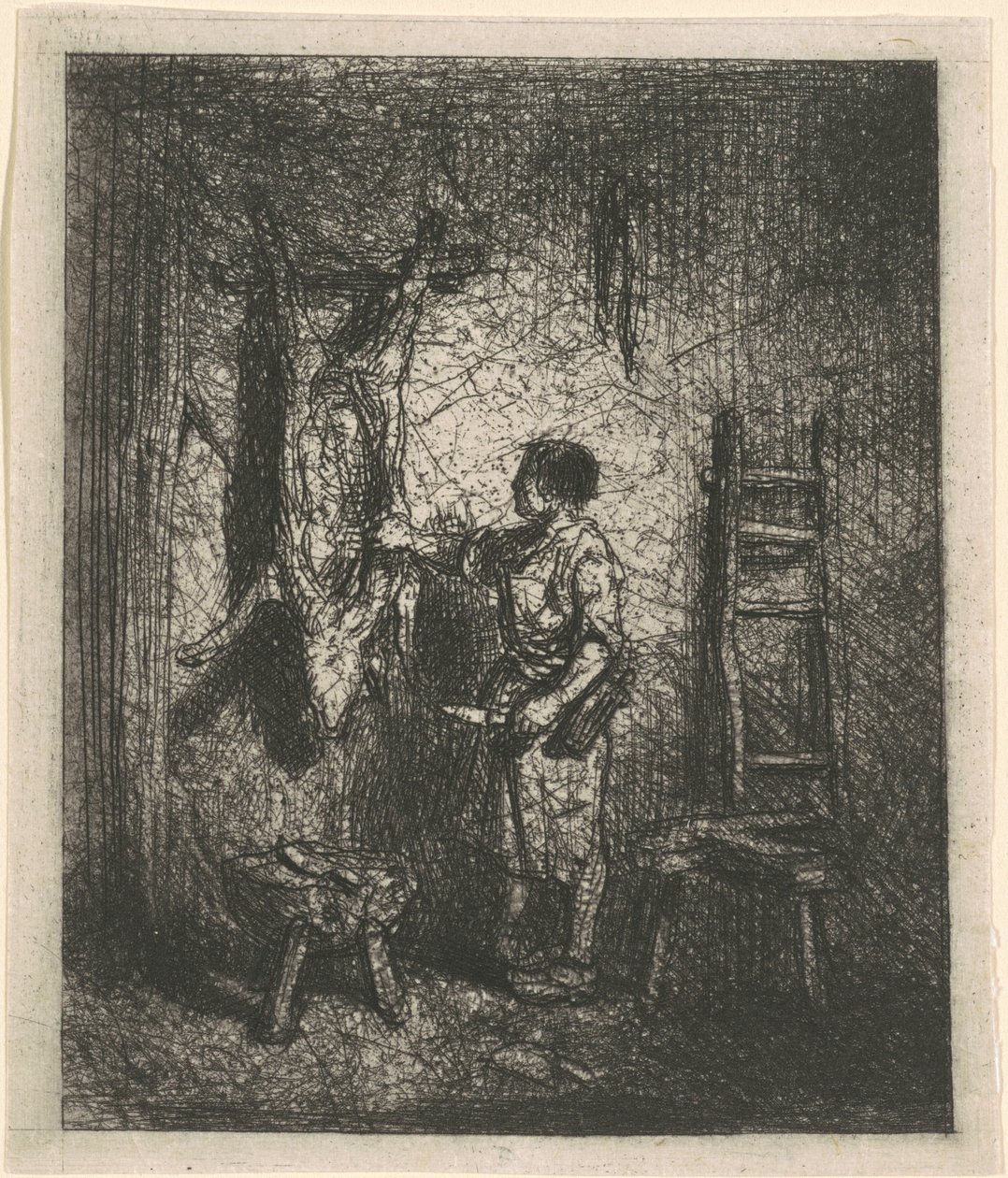 Rzeźnik świń autorstwa Charles Emile Jacque