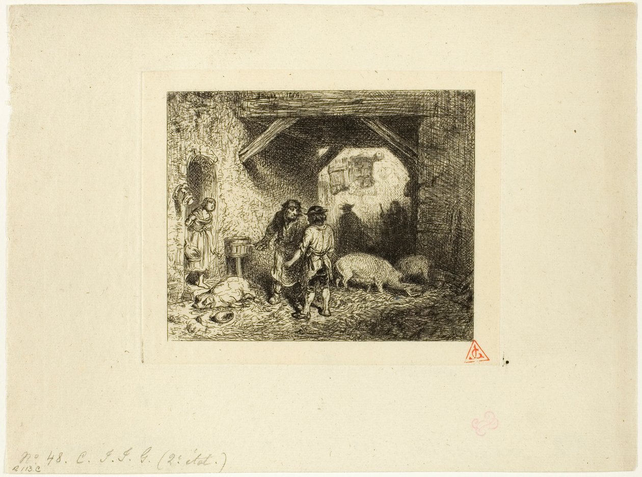 Rzeźnicy świń autorstwa Charles Emile Jacque