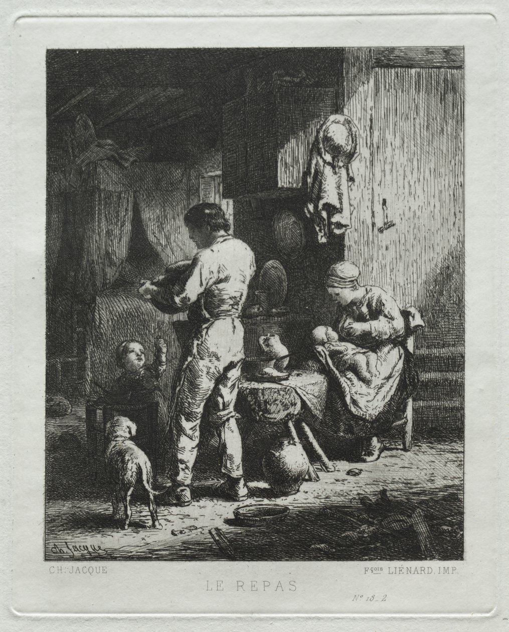Poczęstunek autorstwa Charles Emile Jacque