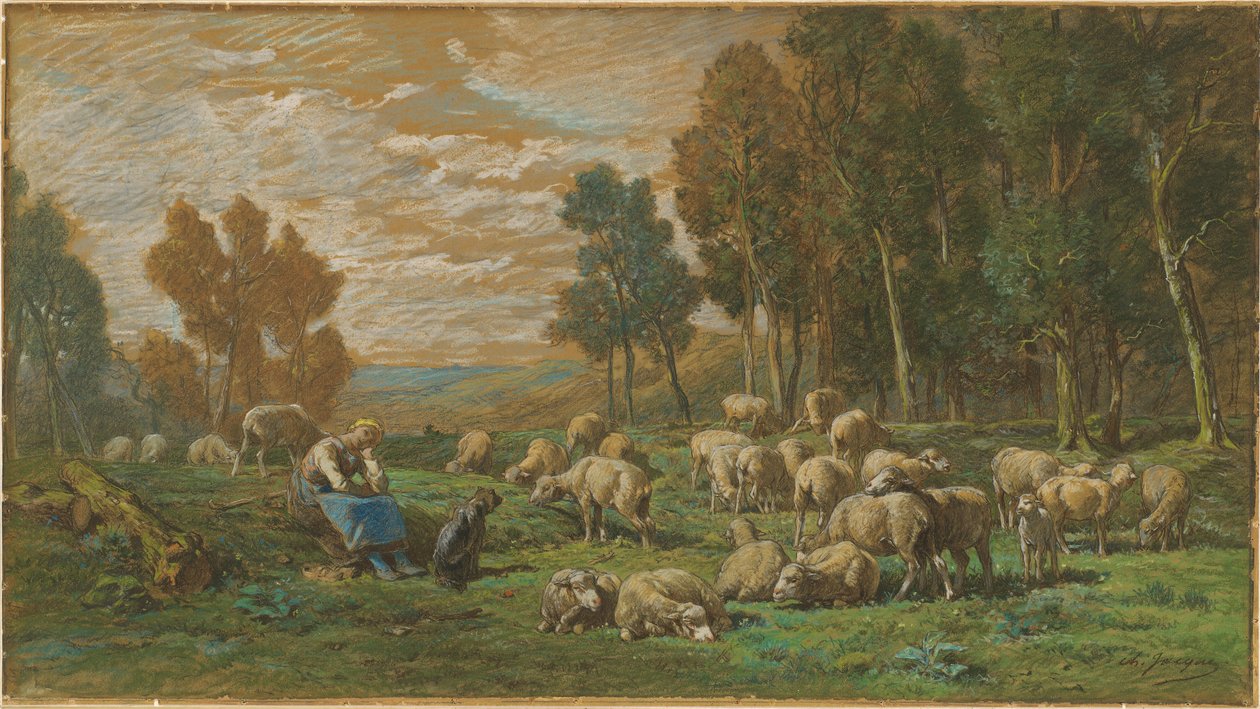 Pasterka autorstwa Charles Emile Jacque