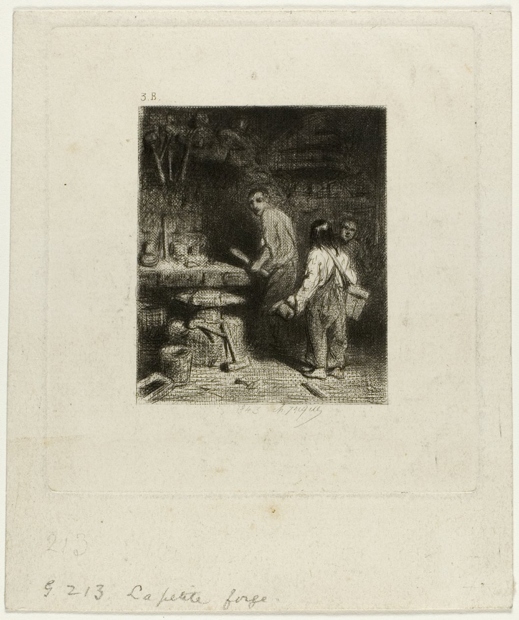 Mała Kuźnia autorstwa Charles Emile Jacque