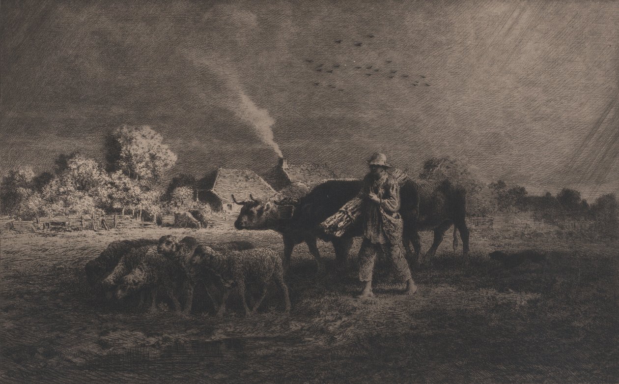 Burza, 1865. autorstwa Charles Emile Jacque