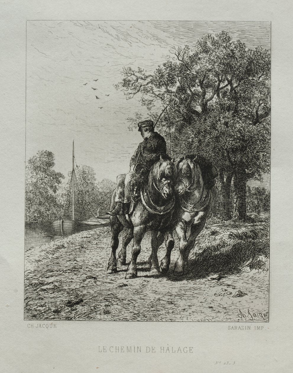 Ścieżka holownicza autorstwa Charles Emile Jacque