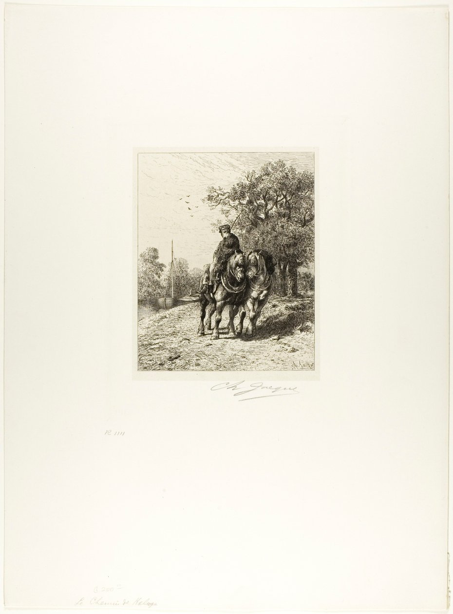Ścieżka holownicza autorstwa Charles Emile Jacque