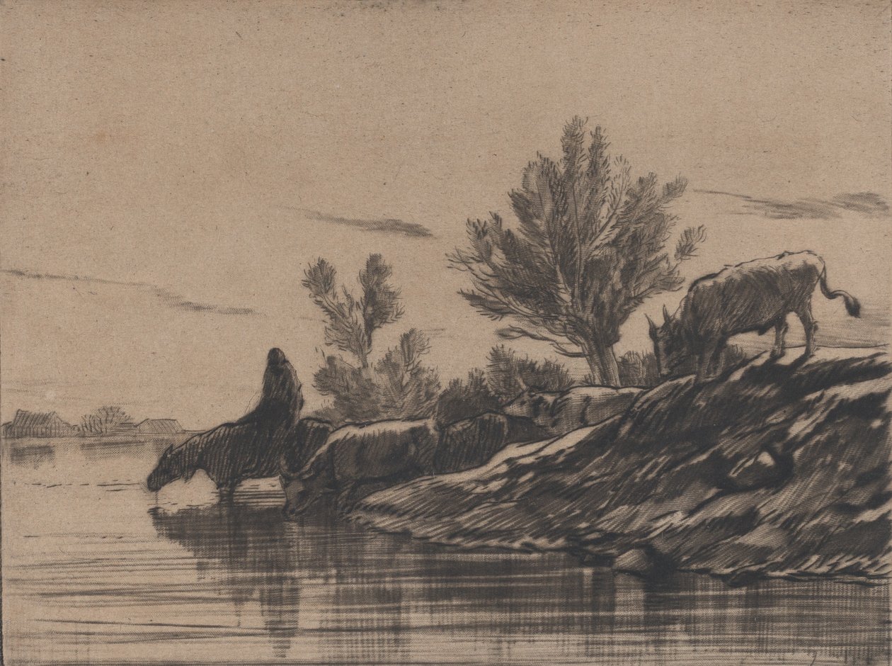 Wodopoj, 1848. autorstwa Charles Emile Jacque