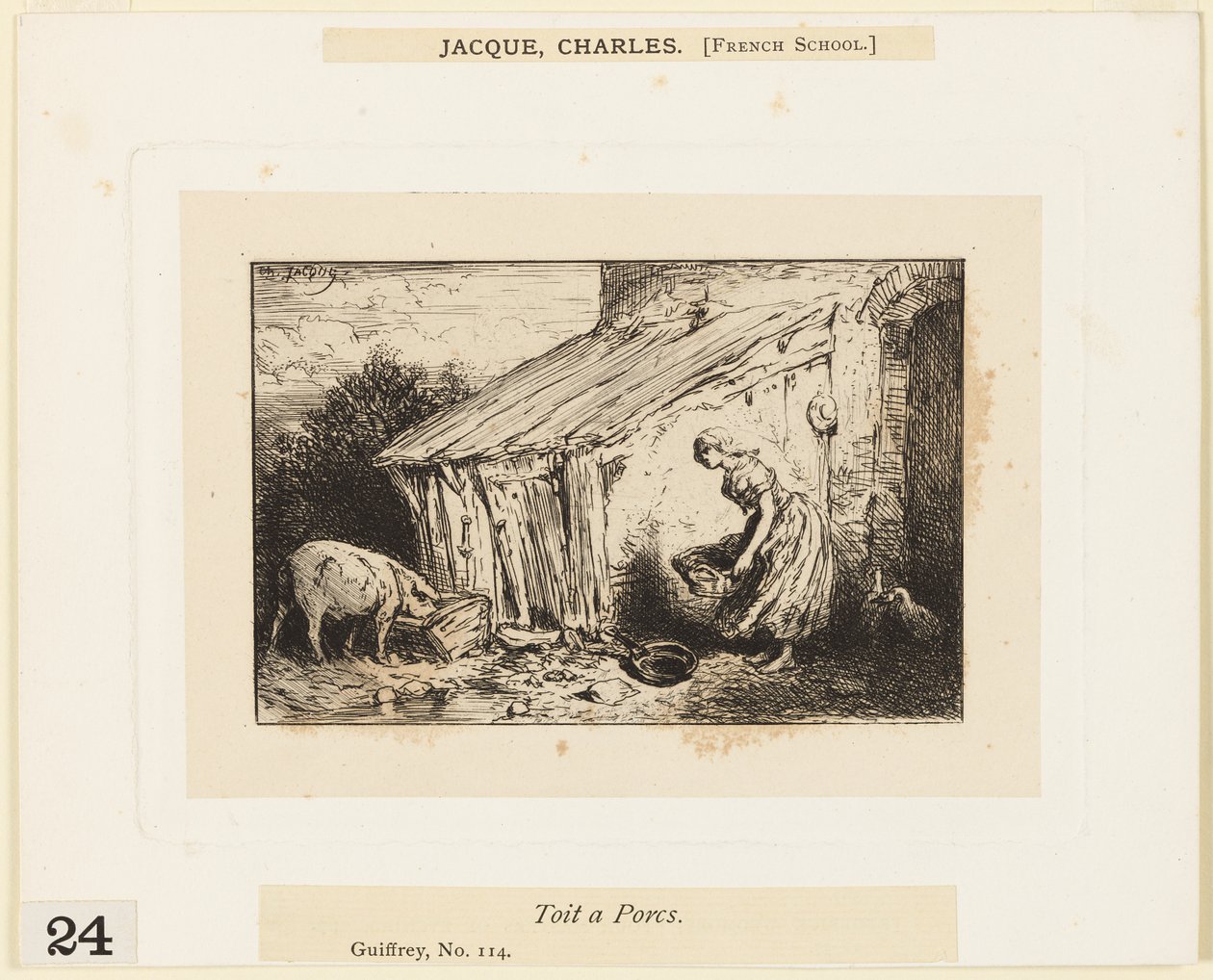 Dach świni autorstwa Charles Emile Jacque