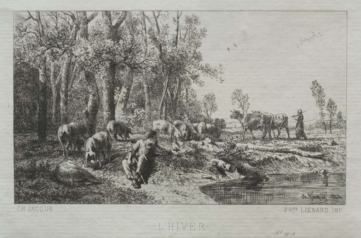 Zima autorstwa Charles Emile Jacque