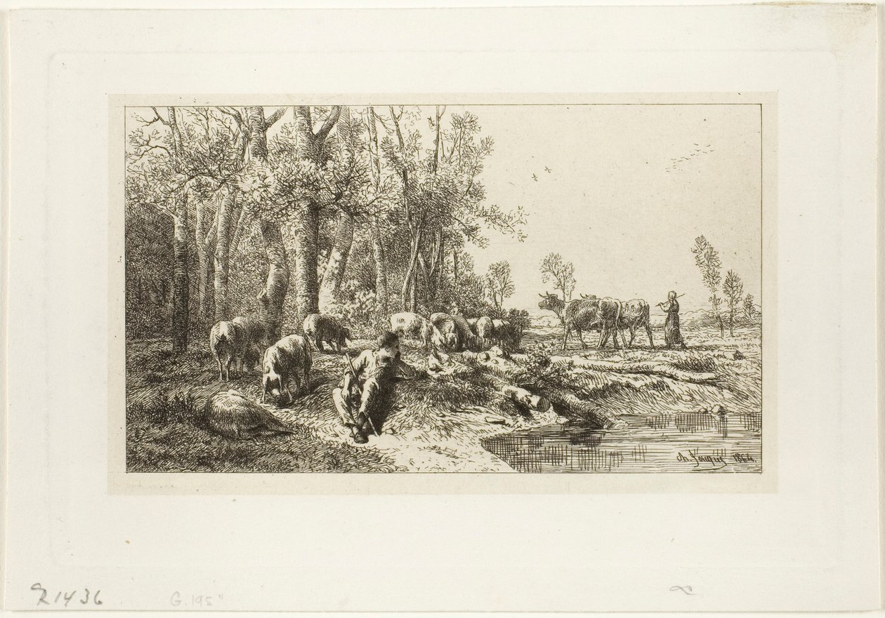 Zima autorstwa Charles Emile Jacque