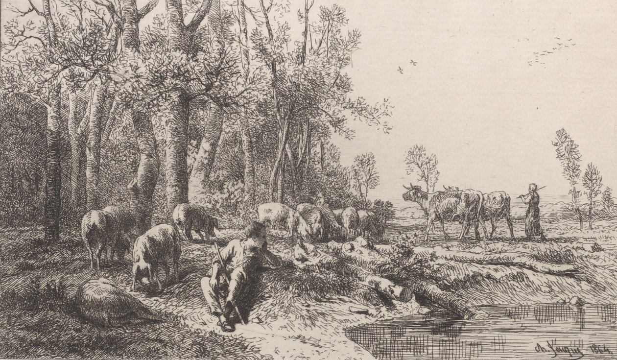 Zima 1864. autorstwa Charles Emile Jacque