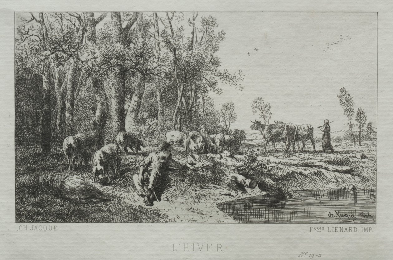 Zima 1864. autorstwa Charles Emile Jacque