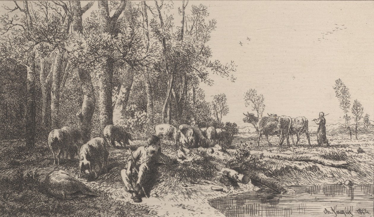 Zima 1865. autorstwa Charles Emile Jacque