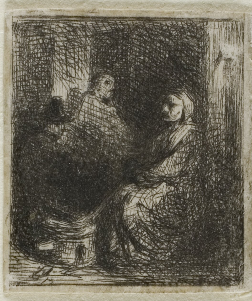 Kobieta sprzedająca smażone jedzenie autorstwa Charles Emile Jacque