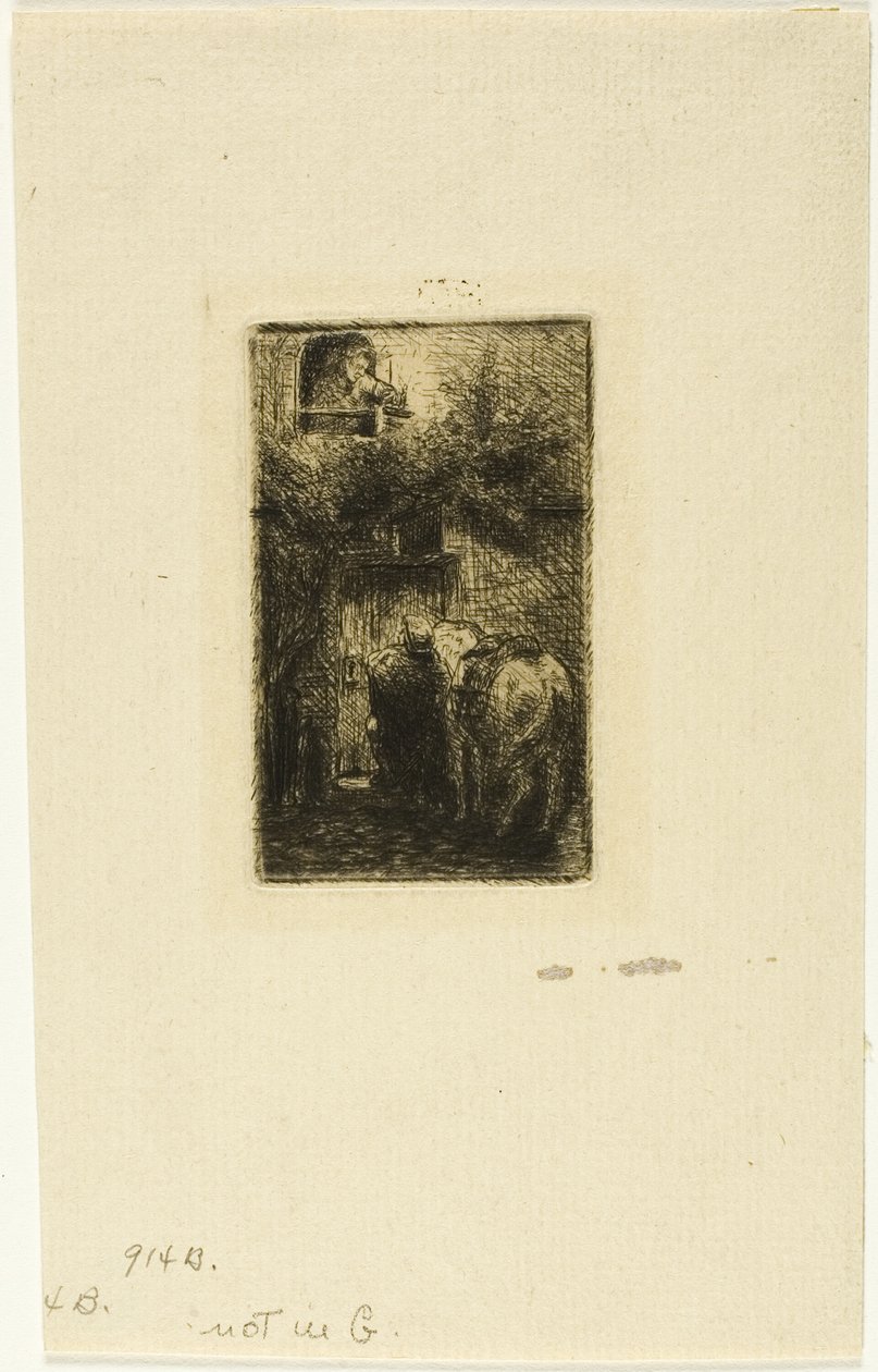 Kobieta w oknie Inn autorstwa Charles Emile Jacque