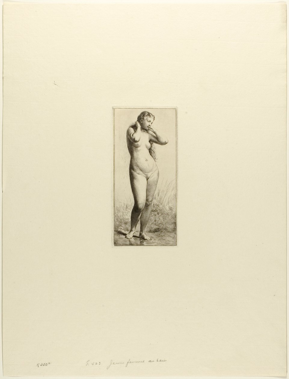 Młoda kobieta w kąpieli autorstwa Charles Emile Jacque