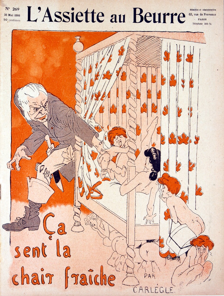 karykatura podłej, ukradkowej miłości, ilustracja z 