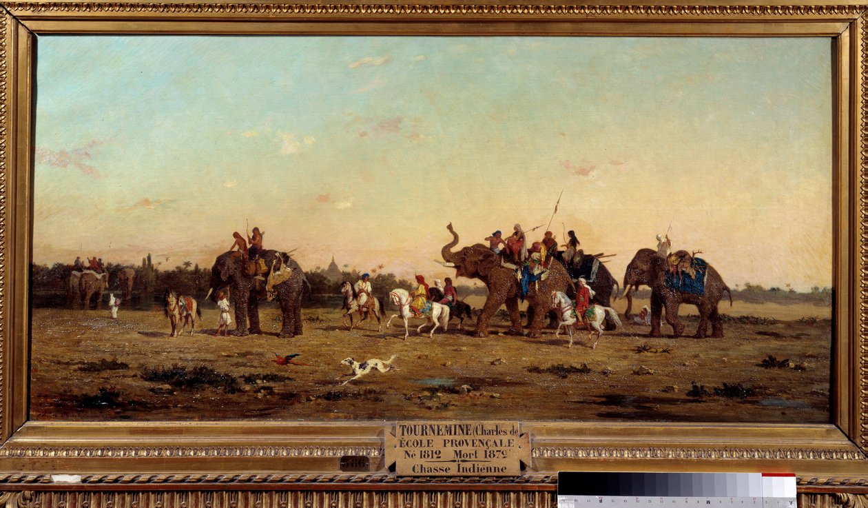 Polowanie na Indian. Obraz Charlesa de Tournemine (1812-1872) autorstwa Charles Émile de Tournemine