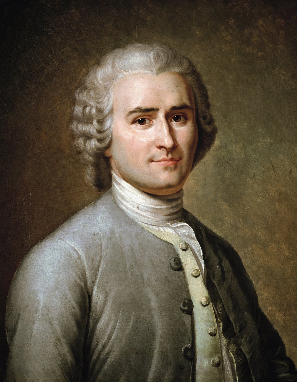 Portret Jean-Jacques Rousseau, szwajcarskiego filozofa (pastel autorstwa Charles Escot