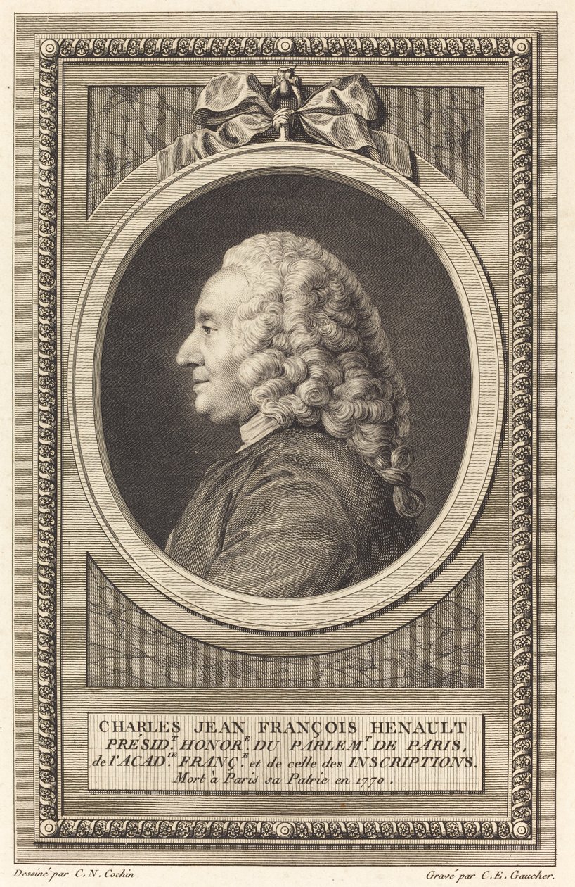 Charles Jean Francois Henault autorstwa Charles Etienne Gaucher after Charles Nicolas Cochin II
