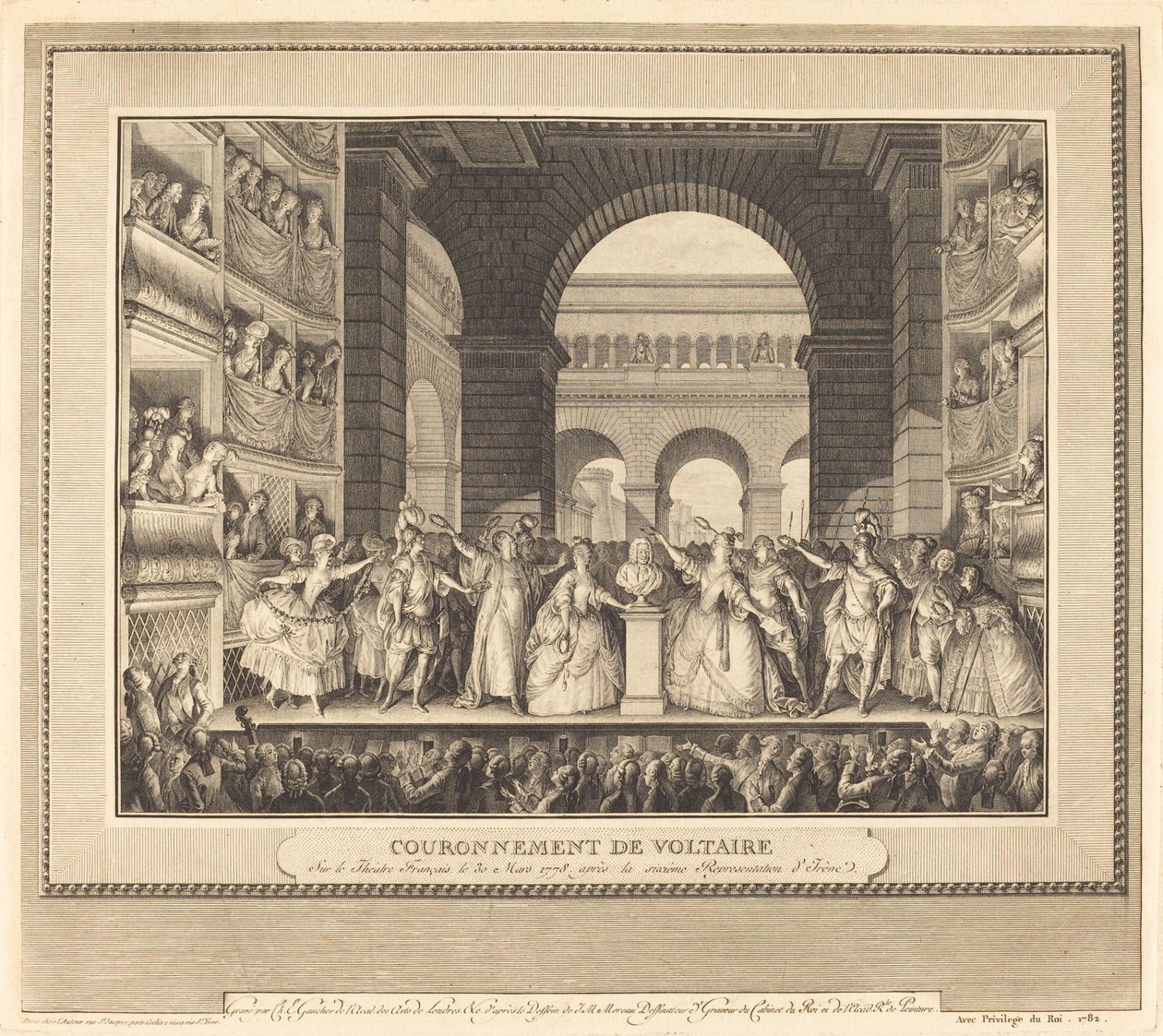 Koronacja Woltera (Koronacja Woltera) autorstwa Charles Etienne Gaucher after Jean Michel Moreau