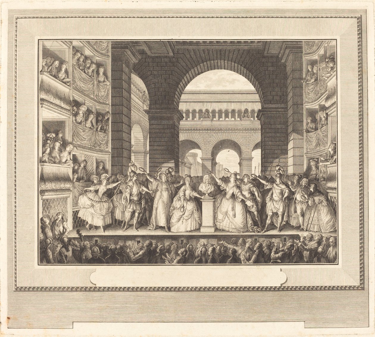 Koronacja Woltera (Koronacja Woltera) autorstwa Charles Etienne Gaucher after Jean Michel Moreau
