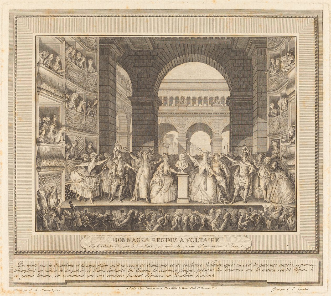 Koronacja Woltera (Koronacja Woltera) autorstwa Charles Etienne Gaucher after Jean Michel Moreau