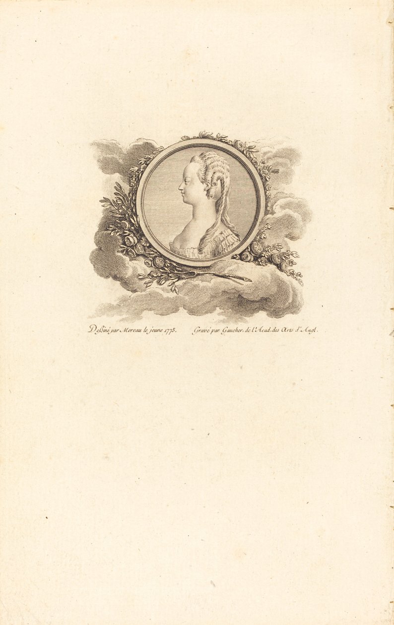 Maria Antonina autorstwa Charles Etienne Gaucher after Jean Michel Moreau