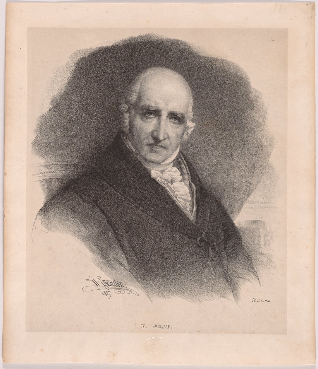 Benjamin West autorstwa Charles Etienne Pierre Motte