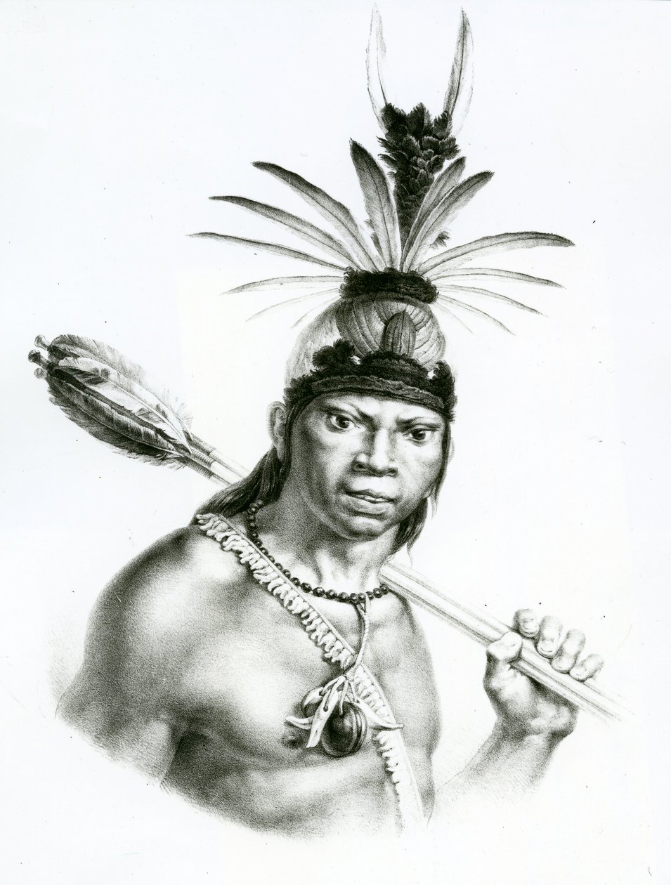 Wódz Camacan Montoyo z „Pittoresque and Historical Trip to Brazil” Jean Baptist Debret, 1834 autorstwa Charles Etienne Pierre Motte