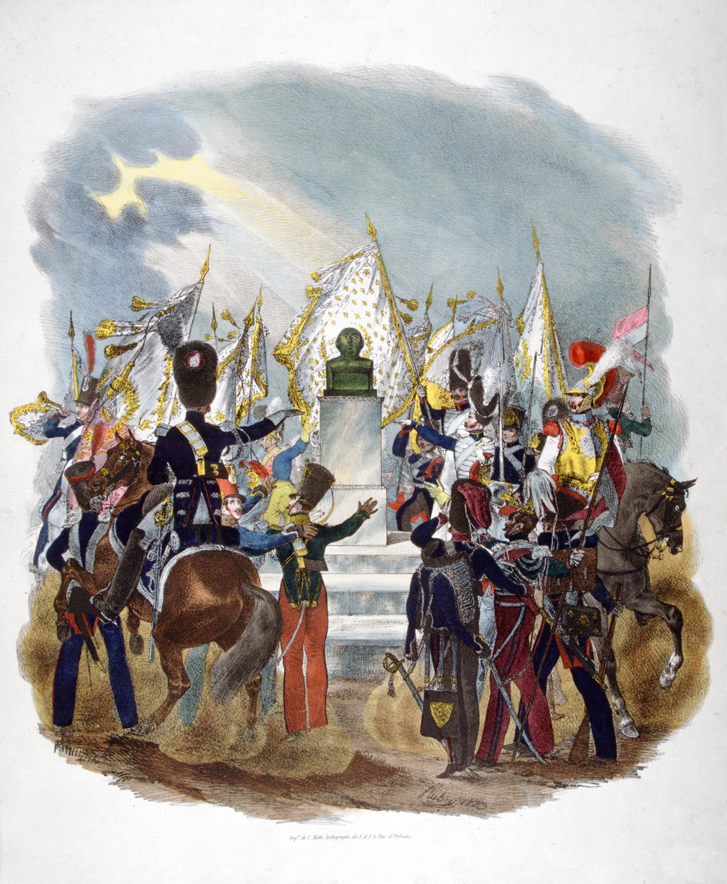 Różne mundury i pułki armii francuskiej, 1823 r. autorstwa Charles Etienne Pierre Motte