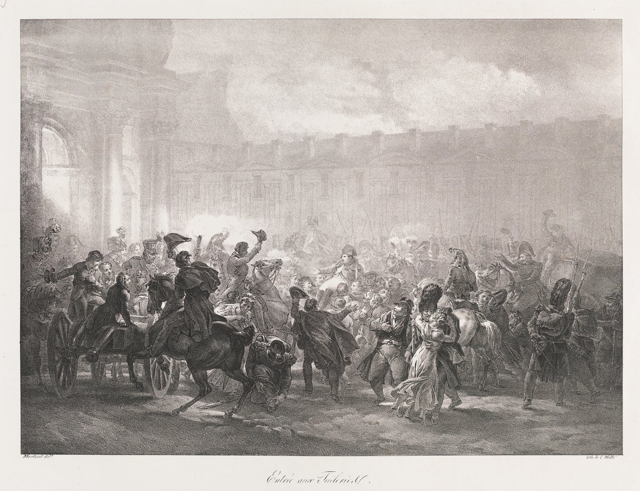 Wejście do Tuileries, początek XIX wieku (lito) autorstwa Charles Etienne Pierre Motte