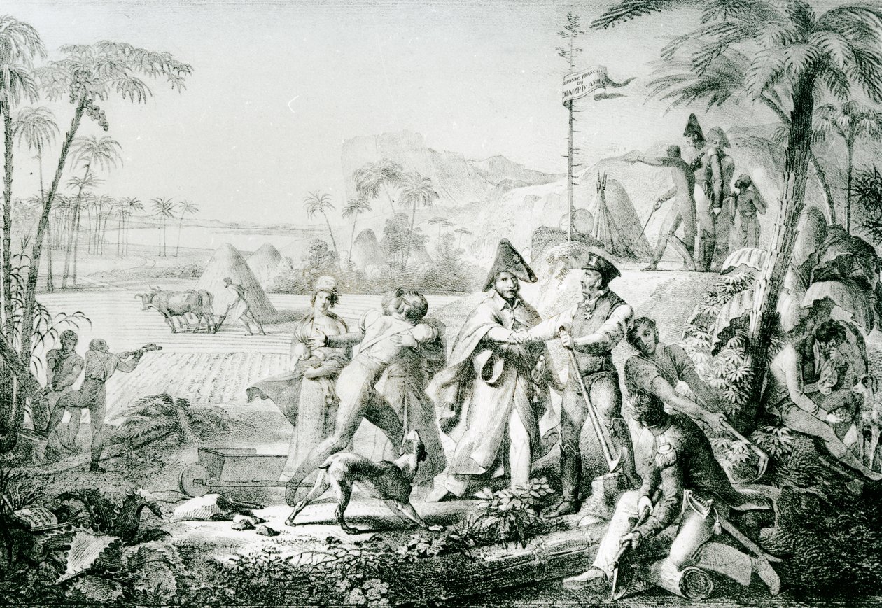 Bez uprawy będą rosły tylko drzewa laurowe, ilustracja dla generała Lallemanda (1774-1839) na Champ dAsile, 1819, według Rullmanna autorstwa Charles Etienne Pierre Motte